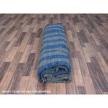 Load image into Gallery viewer, 8&#39;3&quot;x10&#39;5&quot; Storm Blue With Modern Circular Design, Beni Ourain Moroccan Inspired Design, Extra Soft Wool, Natural Dyes, Hand Knotted Oriental Rug FWR519006