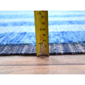 8'3"x10'5" Storm Blue With Modern Circular Design, Beni Ourain Moroccan Inspired Design, Extra Soft Wool, Natural Dyes, Hand Knotted Oriental Rug FWR519006
