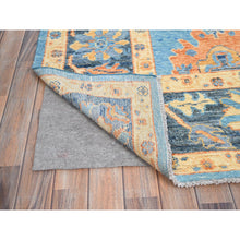 Load image into Gallery viewer, 8&#39;4&quot;x10&#39;5&quot; Bonnie Blue With Wide Borders, Hand Knotted, All Natural Wool, Vegetable Dyes, Vibrant Colors, Afghan Supple Collection, Durable Oushak Oriental Rug FWR519024