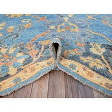 Load image into Gallery viewer, 8&#39;4&quot;x10&#39;5&quot; Bonnie Blue With Wide Borders, Hand Knotted, All Natural Wool, Vegetable Dyes, Vibrant Colors, Afghan Supple Collection, Durable Oushak Oriental Rug FWR519024