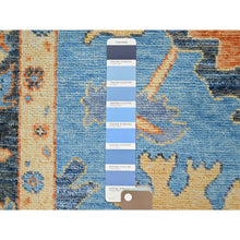 Load image into Gallery viewer, 8&#39;4&quot;x10&#39;5&quot; Bonnie Blue With Wide Borders, Hand Knotted, All Natural Wool, Vegetable Dyes, Vibrant Colors, Afghan Supple Collection, Durable Oushak Oriental Rug FWR519024
