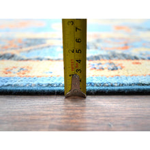 Load image into Gallery viewer, 8&#39;4&quot;x10&#39;5&quot; Bonnie Blue With Wide Borders, Hand Knotted, All Natural Wool, Vegetable Dyes, Vibrant Colors, Afghan Supple Collection, Durable Oushak Oriental Rug FWR519024