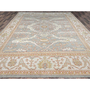 10'1"x13'8" Gainsboro Gray, Extra Soft Wool With Flowing And Open Design, Natural Dyes, Hand Knotted, Denser Weave, Supple Collection Oushak Oriental Rug FWR519042