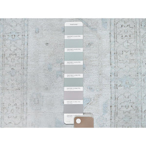 10'x13'7" Promenade White, Hand Knotted, Geometric Pattern, Soft To The Touch, Luxurious Wool, White Wash Peshawar, Chobi Oriental Rug FWR519066