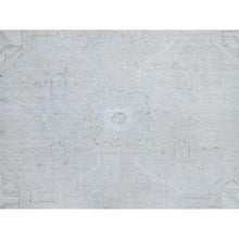 Load image into Gallery viewer, 10&#39;x13&#39;7&quot; Promenade White, Hand Knotted, Geometric Pattern, Soft To The Touch, Luxurious Wool, White Wash Peshawar, Chobi Oriental Rug FWR519066