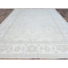 Load image into Gallery viewer, 9&#39;x11&#39;10&quot; Krypton Gray, White Wash Peshawar Chobi and Geometric Design, Natural Wool, Hand Knotted Soft to The Touch, Oriental Rug FWR519078