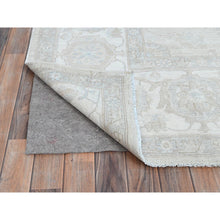 Load image into Gallery viewer, 9&#39;x11&#39;10&quot; Krypton Gray, White Wash Peshawar Chobi and Geometric Design, Natural Wool, Hand Knotted Soft to The Touch, Oriental Rug FWR519078