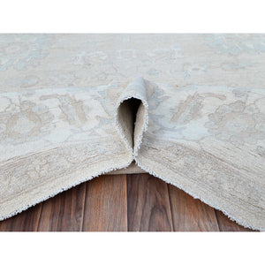 9'x11'10" Krypton Gray, White Wash Peshawar Chobi and Geometric Design, Natural Wool, Hand Knotted Soft to The Touch, Oriental Rug FWR519078