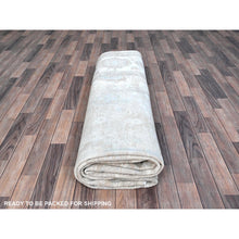 Load image into Gallery viewer, 9&#39;x11&#39;10&quot; Krypton Gray, White Wash Peshawar Chobi and Geometric Design, Natural Wool, Hand Knotted Soft to The Touch, Oriental Rug FWR519078