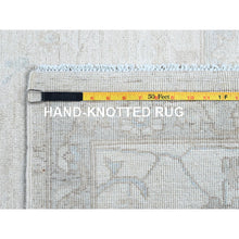 Load image into Gallery viewer, 9&#39;x11&#39;10&quot; Krypton Gray, White Wash Peshawar Chobi and Geometric Design, Natural Wool, Hand Knotted Soft to The Touch, Oriental Rug FWR519078