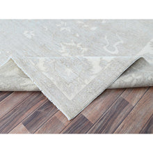 Load image into Gallery viewer, 9&#39;1&quot;x11&#39;5&quot; Silver Gray With Bistro White, Hand Knotted White Wash Peshawar Chobi With Floral Design, 100% Wool, Soft Pile, Oriental Rug FWR519084