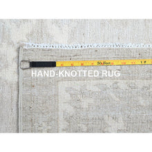 Load image into Gallery viewer, 9&#39;1&quot;x11&#39;5&quot; Silver Gray With Bistro White, Hand Knotted White Wash Peshawar Chobi With Floral Design, 100% Wool, Soft Pile, Oriental Rug FWR519084