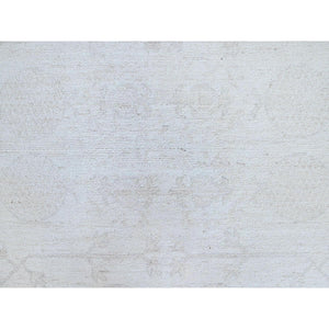 10'x13'10" Jazz White, Hand Knotted, Natural Dyes, Luxurious Wool, White Wash Peshawar, Khotan Inspired Pomegranate Design, Oriental Rug FWR519090