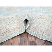 Load image into Gallery viewer, 10&#39;x13&#39;6&quot; Murmur Blue, White Wash Peshawar With All Over Khotan Repetitive Pomegranate Design, Pure Wool, Hand Knotted, Natural Dyes, Oriental Rug FWR519102