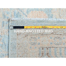 Load image into Gallery viewer, 10&#39;x13&#39;6&quot; Murmur Blue, White Wash Peshawar With All Over Khotan Repetitive Pomegranate Design, Pure Wool, Hand Knotted, Natural Dyes, Oriental Rug FWR519102