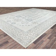 Load image into Gallery viewer, 10&#39;x13&#39;6&quot; Honeydew White, Khotan Design, White Wash Peshawar With Faded Colors, All Natural Wool, Hand Knotted, Natural Dyes, Oriental Rug FWR519126