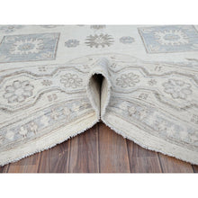 Load image into Gallery viewer, 10&#39;x13&#39;6&quot; Honeydew White, Khotan Design, White Wash Peshawar With Faded Colors, All Natural Wool, Hand Knotted, Natural Dyes, Oriental Rug FWR519126
