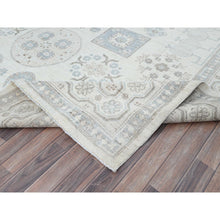 Load image into Gallery viewer, 10&#39;x13&#39;6&quot; Honeydew White, Khotan Design, White Wash Peshawar With Faded Colors, All Natural Wool, Hand Knotted, Natural Dyes, Oriental Rug FWR519126