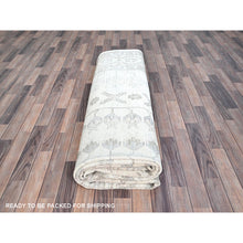 Load image into Gallery viewer, 10&#39;x13&#39;6&quot; Honeydew White, Khotan Design, White Wash Peshawar With Faded Colors, All Natural Wool, Hand Knotted, Natural Dyes, Oriental Rug FWR519126