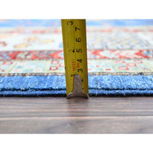 Load image into Gallery viewer, 8&#39;2&quot;x10&#39;1&quot; Cerulean Blue, Densely Woven Extra Soft Wool, Hand Knotted Afghan Super Kazak With Geometric Medallions, Natural Dyes, Oriental Rug FWR519294