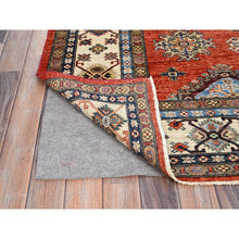 Load image into Gallery viewer, 8&#39;2&quot;x10&#39; Real Red, Densely Woven 100% Wool, Hand Knotted Afghan Super Kazak With Tribal Medallions, Vegetable Dyes, Oriental Rug FWR519306