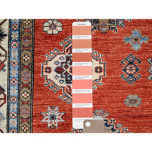 Load image into Gallery viewer, 8&#39;2&quot;x10&#39; Real Red, Densely Woven 100% Wool, Hand Knotted Afghan Super Kazak With Tribal Medallions, Vegetable Dyes, Oriental Rug FWR519306