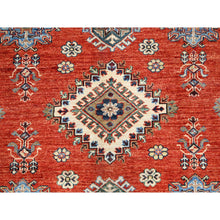 Load image into Gallery viewer, 8&#39;2&quot;x10&#39; Real Red, Densely Woven 100% Wool, Hand Knotted Afghan Super Kazak With Tribal Medallions, Vegetable Dyes, Oriental Rug FWR519306