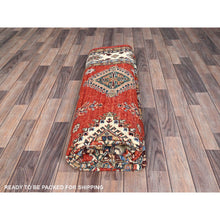Load image into Gallery viewer, 8&#39;2&quot;x10&#39; Real Red, Densely Woven 100% Wool, Hand Knotted Afghan Super Kazak With Tribal Medallions, Vegetable Dyes, Oriental Rug FWR519306