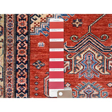 Load image into Gallery viewer, 8&#39;1&quot;x10&#39; Gypsy Red And Pointing White, Denser Weave, Vegetable Dyes, Pure Wool, Afghan Super Kazak With Geometric Elements, Hand Knotted, Oriental Rug FWR519312