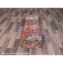 Load image into Gallery viewer, 8&#39;1&quot;x10&#39; Gypsy Red And Pointing White, Denser Weave, Vegetable Dyes, Pure Wool, Afghan Super Kazak With Geometric Elements, Hand Knotted, Oriental Rug FWR519312