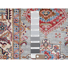 Load image into Gallery viewer, 6&#39;1&quot;x9&#39;6&quot; Metallic Gray, All Over Design, Vegetable Dyes, Soft Wool, Densely Woven, Afghan Hand Knotted Super Kazak Oriental Rug FWR519348