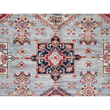 Load image into Gallery viewer, 6&#39;1&quot;x9&#39;6&quot; Metallic Gray, All Over Design, Vegetable Dyes, Soft Wool, Densely Woven, Afghan Hand Knotted Super Kazak Oriental Rug FWR519348