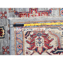 Load image into Gallery viewer, 6&#39;1&quot;x9&#39;6&quot; Metallic Gray, All Over Design, Vegetable Dyes, Soft Wool, Densely Woven, Afghan Hand Knotted Super Kazak Oriental Rug FWR519348