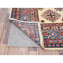 Load image into Gallery viewer, 6&#39;x9&#39;3&quot; Heron White, Natural Dyes, Densely Woven Organic Wool, Hand Knotted Afghan Super Kazak Geometric Elements Oriental Rug FWR519354