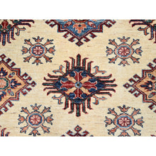 Load image into Gallery viewer, 6&#39;x9&#39;3&quot; Heron White, Natural Dyes, Densely Woven Organic Wool, Hand Knotted Afghan Super Kazak Geometric Elements Oriental Rug FWR519354