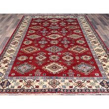 Load image into Gallery viewer, 6&#39;x8&#39;8&quot; Fire Brick Red, Afghan Tribal Super Kazak With All Over Medallions, Natural Dyes, Soft And Velvety Pure Wool, Hand Knotted, Oriental Rug FWR519360