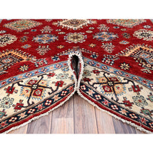 Load image into Gallery viewer, 6&#39;x8&#39;8&quot; Fire Brick Red, Afghan Tribal Super Kazak With All Over Medallions, Natural Dyes, Soft And Velvety Pure Wool, Hand Knotted, Oriental Rug FWR519360
