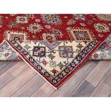 Load image into Gallery viewer, 6&#39;x8&#39;8&quot; Fire Brick Red, Afghan Tribal Super Kazak With All Over Medallions, Natural Dyes, Soft And Velvety Pure Wool, Hand Knotted, Oriental Rug FWR519360