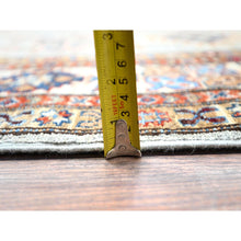 Load image into Gallery viewer, 6&#39;x8&#39;9&quot; Parma Gray, Cloud White Border, Denser Weave, Hand Knotted Natural Dyes Afghan Super Kazak, All Over Geometric Motifs All Wool Oriental Rug FWR519390