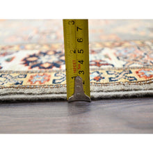 Load image into Gallery viewer, 4&#39;10&quot;x6&#39;6&quot; Chinchilla Gray and Nacre White, Shiny Wool, Vegetable Dyes, Afghan Super Kazak with All Over Medallions, Hand Knotted, Denser Weave Oriental Rug FWR519420