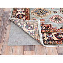 Load image into Gallery viewer, 5&#39;x7&#39;1&quot; Stardew Gray, Hand Knotted, Denser Weave Afghan Super Kazak Vibrant Wool, Natural Dyes, All Over Pattern, Oriental Rug FWR519432