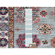 Load image into Gallery viewer, 5&#39;x7&#39;1&quot; Stardew Gray, Hand Knotted, Denser Weave Afghan Super Kazak Vibrant Wool, Natural Dyes, All Over Pattern, Oriental Rug FWR519432