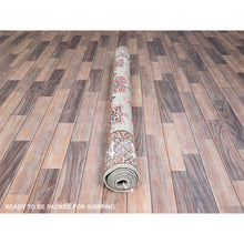Load image into Gallery viewer, 5&#39;x7&#39;1&quot; Stardew Gray, Hand Knotted, Denser Weave Afghan Super Kazak Vibrant Wool, Natural Dyes, All Over Pattern, Oriental Rug FWR519432