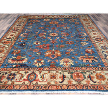 Load image into Gallery viewer, 8&#39;3&quot;x9&#39;9&quot; Faience Blue, Natural Dyes, Hand Knotted, Denser Weave, Natural Wool, All Over Heriz Design Oriental Rug FWR519450