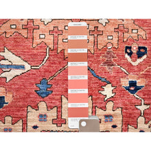 Load image into Gallery viewer, 10&#39;1&quot;x14&#39; Summer Fig Red, Densely Woven, Heriz All Over Design, Vegetable Dyes, Hand Knotted, Organic Wool, Oriental Rug FWR519456