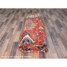 Load image into Gallery viewer, 10&#39;1&quot;x14&#39; Summer Fig Red, Densely Woven, Heriz All Over Design, Vegetable Dyes, Hand Knotted, Organic Wool, Oriental Rug FWR519456