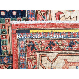 10'1"x14' Summer Fig Red, Densely Woven, Heriz All Over Design, Vegetable Dyes, Hand Knotted, Organic Wool, Oriental Rug FWR519456