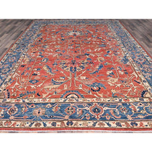 Load image into Gallery viewer, 9&#39;x12&#39; Jasper Red, Soft And Shiny Wool, Hand Knotted All Over Heriz Design, Densely Woven, Aryana Oriental Rug FWR519468