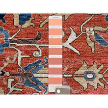 Load image into Gallery viewer, 9&#39;x12&#39; Jasper Red, Soft And Shiny Wool, Hand Knotted All Over Heriz Design, Densely Woven, Aryana Oriental Rug FWR519468