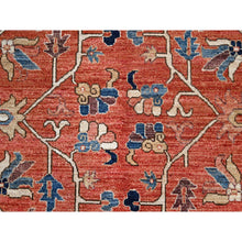 Load image into Gallery viewer, 9&#39;x12&#39; Jasper Red, Soft And Shiny Wool, Hand Knotted All Over Heriz Design, Densely Woven, Aryana Oriental Rug FWR519468